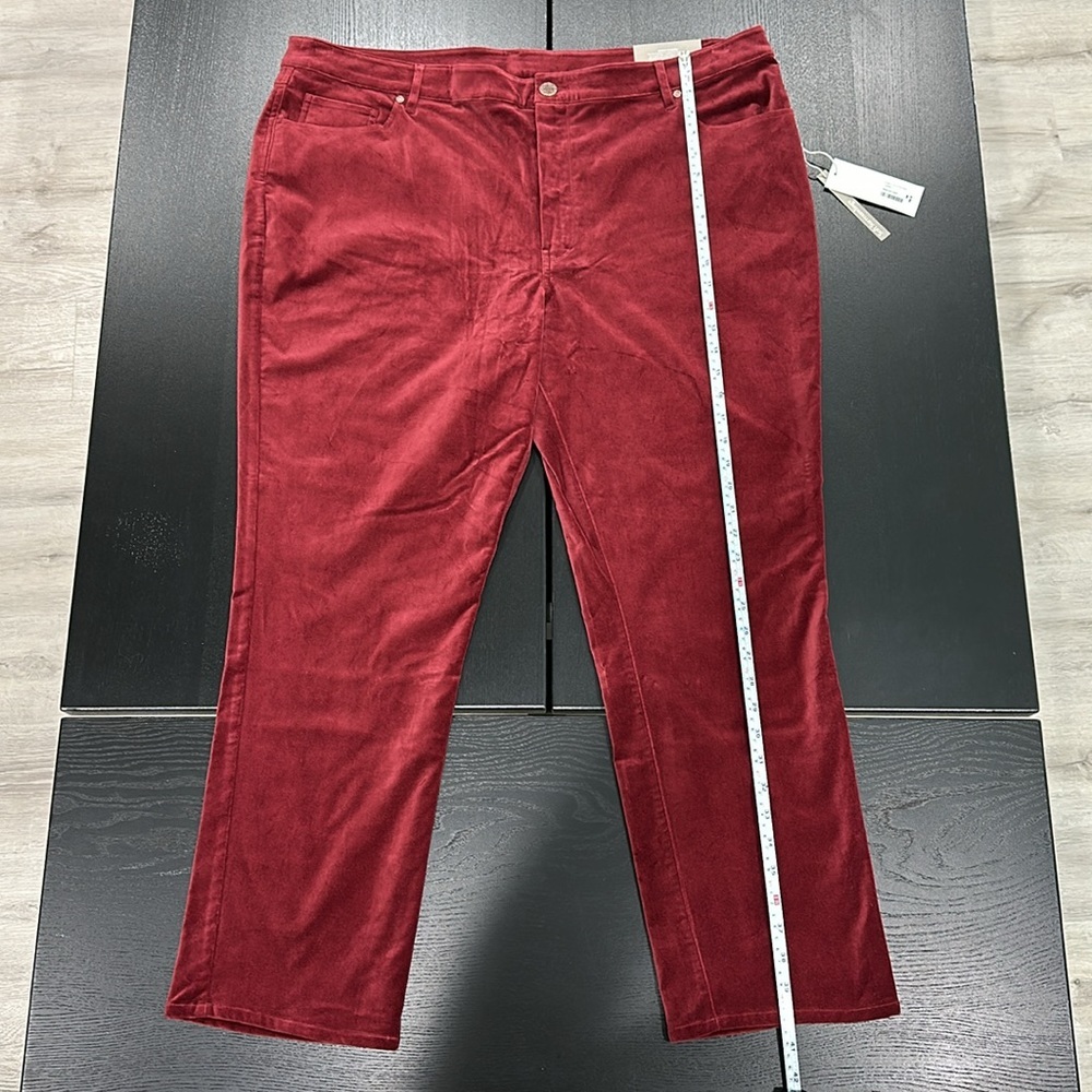 Soft Surroundings Blakely Velveteen Pants in Cabernet Red Color - 20W - Picture 5 of 11